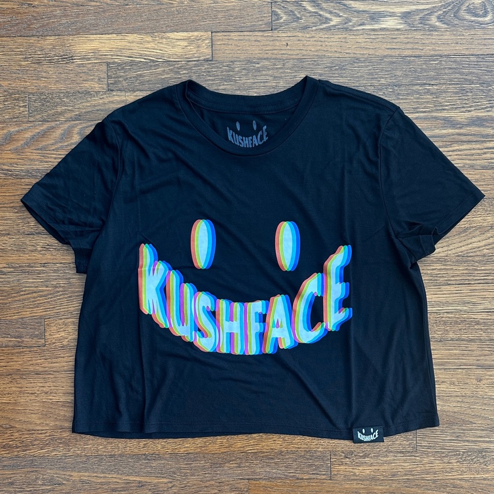 Women’s Black Lightweight Cotton Cropped Logo T-shirt
